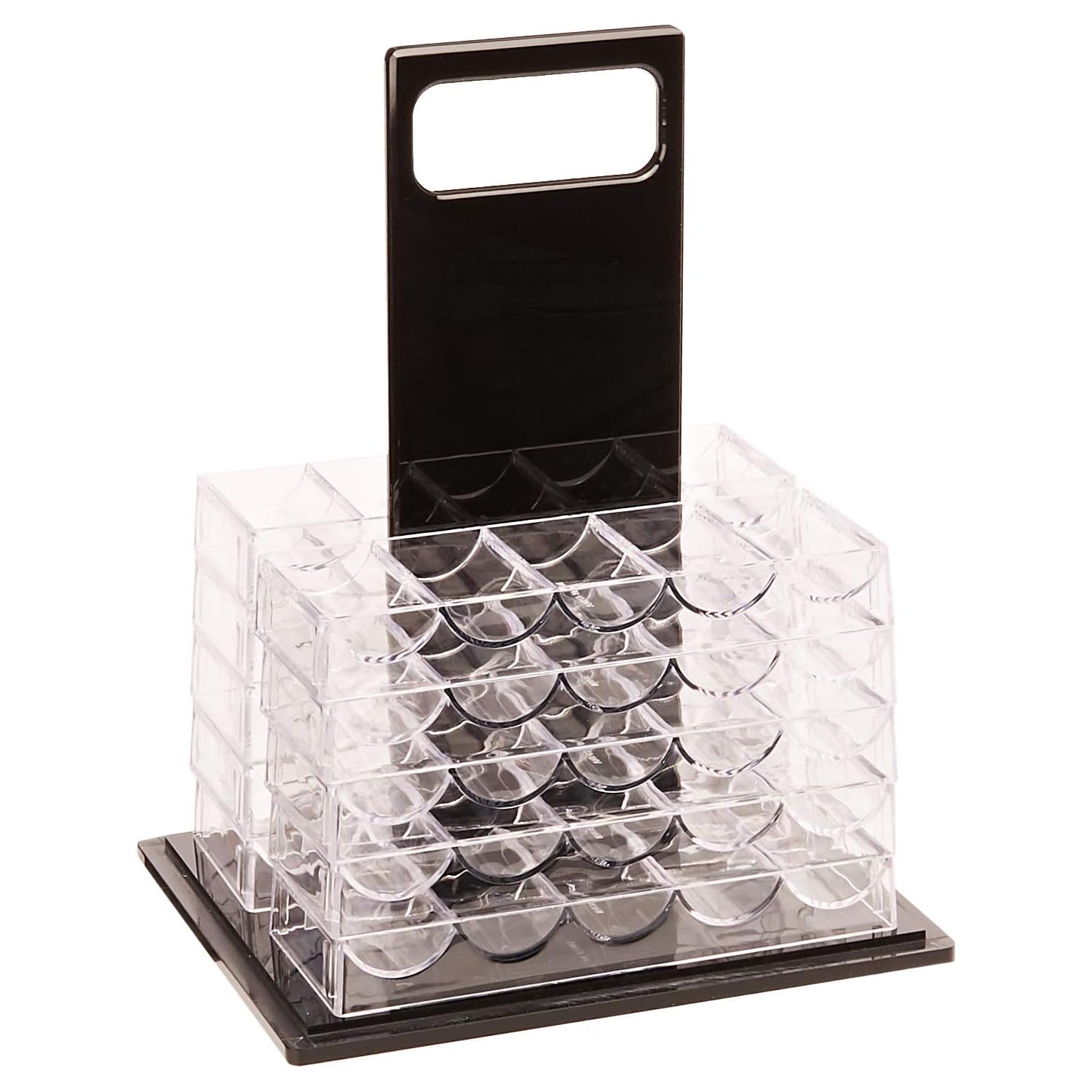 10 Pcs Acrylic Poker Chip Case 1000 Capacity Chip Tray Set Acrylic Poker Carrier Acrylic Casino Poker Chip Display