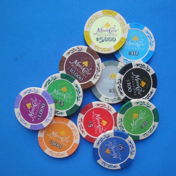 wholesale real monte carlo 14g clay poker chips in stock