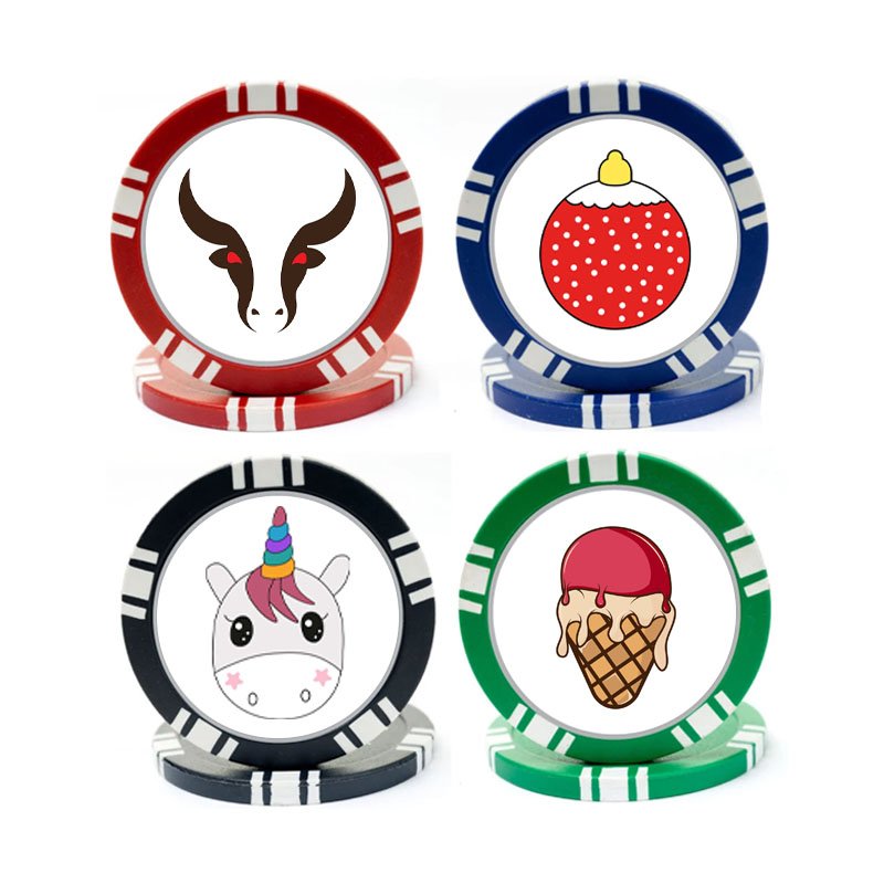 Clay Composite Dice Striped Casino Poker Chips