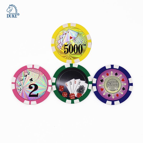 8 Stripe Inlay Laser Sticker Home Gambling ABS Poker Chips