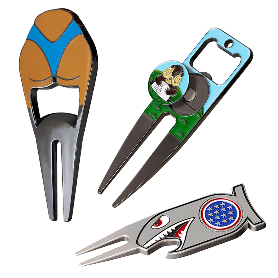 Custom Personalized Logo Golf Accessories Zinc Alloy Plastic Iron Metal Golf Chip Marker Poker Chip Ball Marker