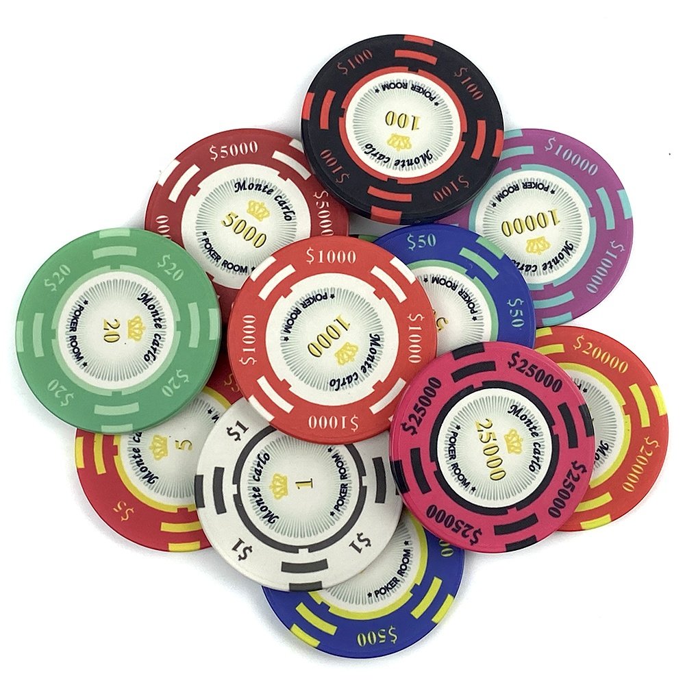 Custom logo ceramics poker chips Monte Carlo 10g 39*3.3mm colorful chips free desgin free sample from Chinese kaile factory