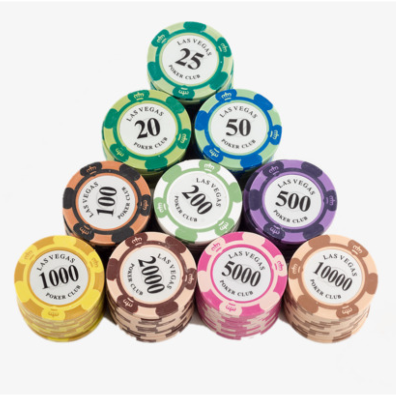 Casino good quality clay poker chip with customized logo in lay 14 gm casino chip poker chips with case