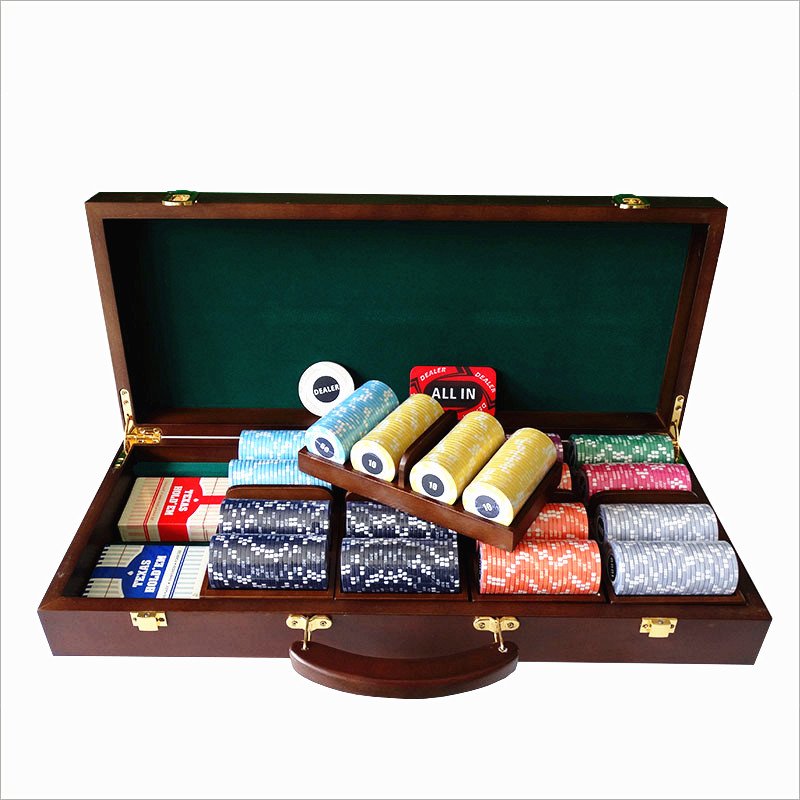 500pcs Texas Hold'em Poker Chip Game Set Including Upper Deck, Gift To Friends, Us Playing Card