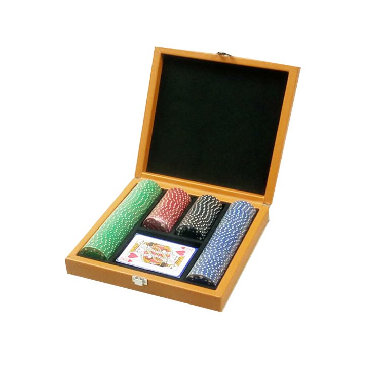 Custom PU Leather Chips Set Box 150 Pieces Poker Chips Set Case