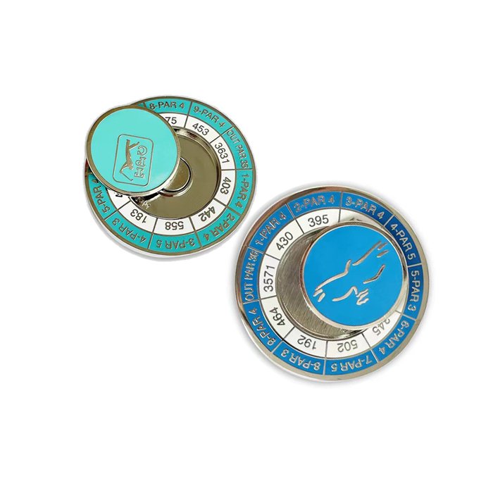 Custom quality golf coins with box Metal Poker Chips Enamel Golf Ball Marker magnetic yardage golf ball marker coins