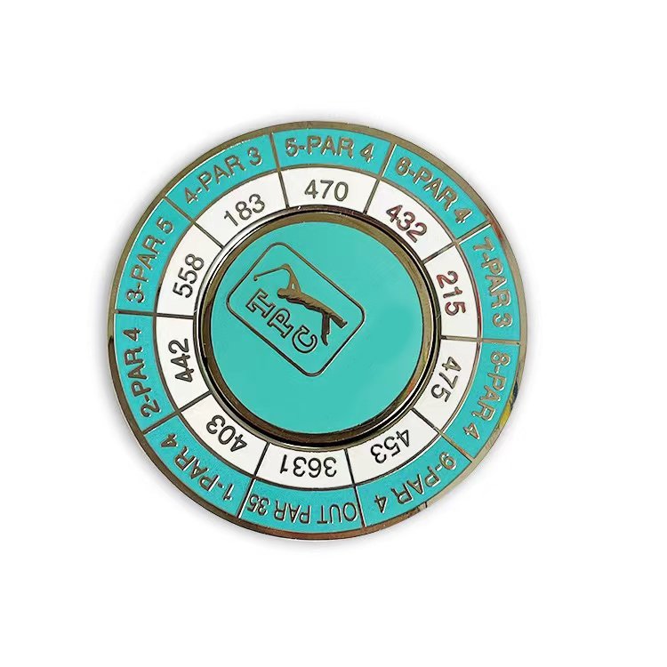 Custom quality golf coins with box Metal Poker Chips Enamel Golf Ball Marker magnetic yardage golf ball marker coins