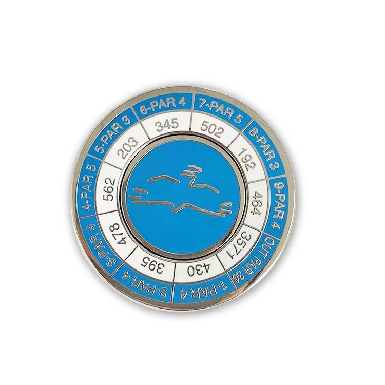 Custom quality golf coins with box Metal Poker Chips Enamel Golf Ball Marker magnetic yardage golf ball marker coins