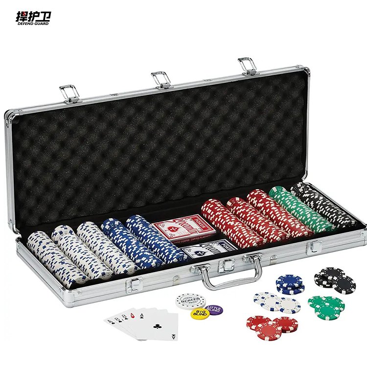 Factory Custom Mahogany Poker Chip Case for Poker 500 chips - Aluminum Case