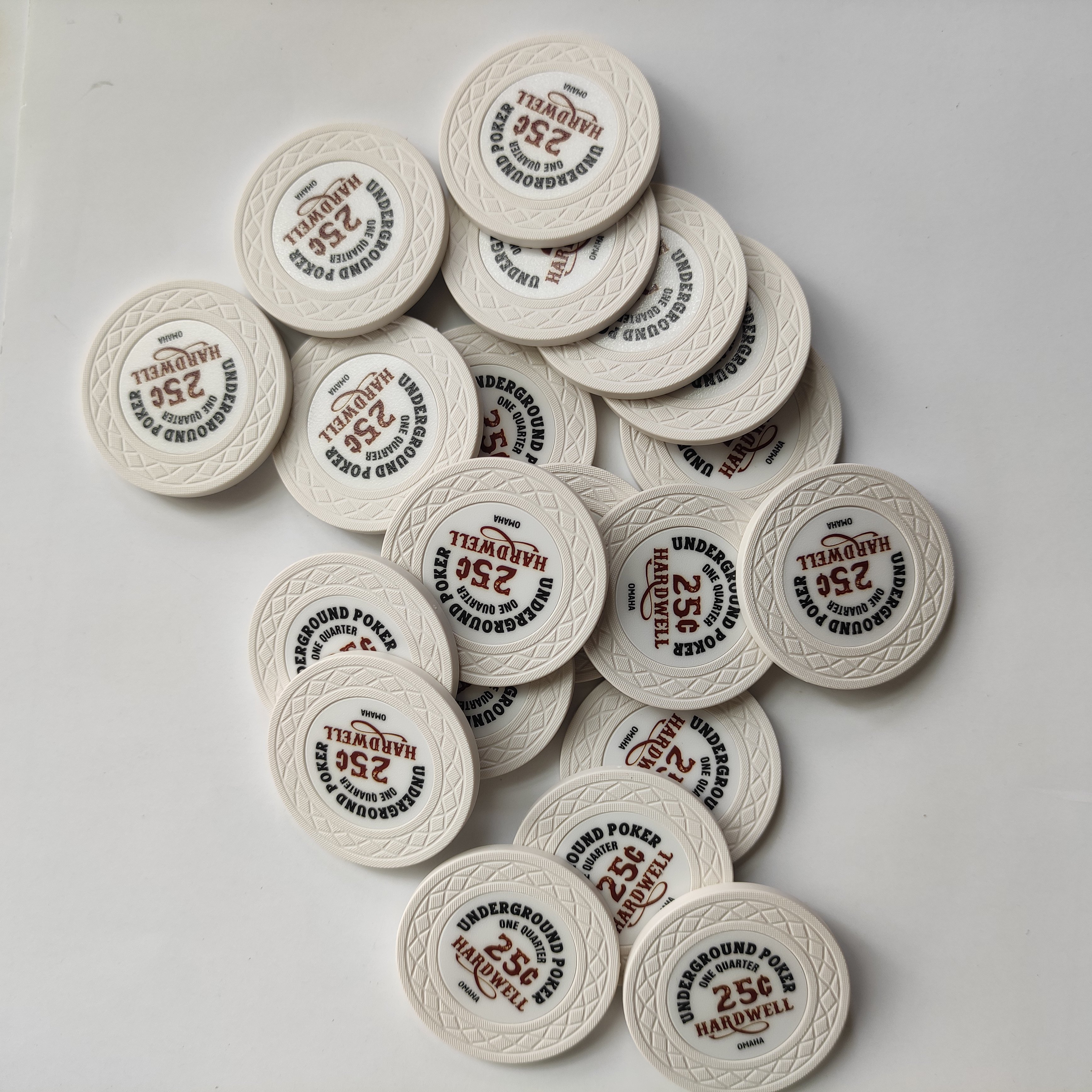 Sublimation hybrid web 39mm 43mm ceramic poker chip with labels inlay