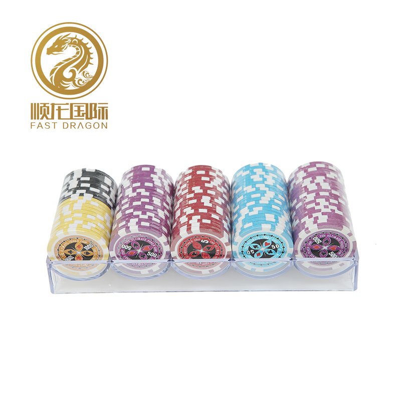 11.5ABS Clay Poker Chips Sets Customized with Transparent Chip Case 600PCS Poker Chips Carrier (DRA-GB2025 )