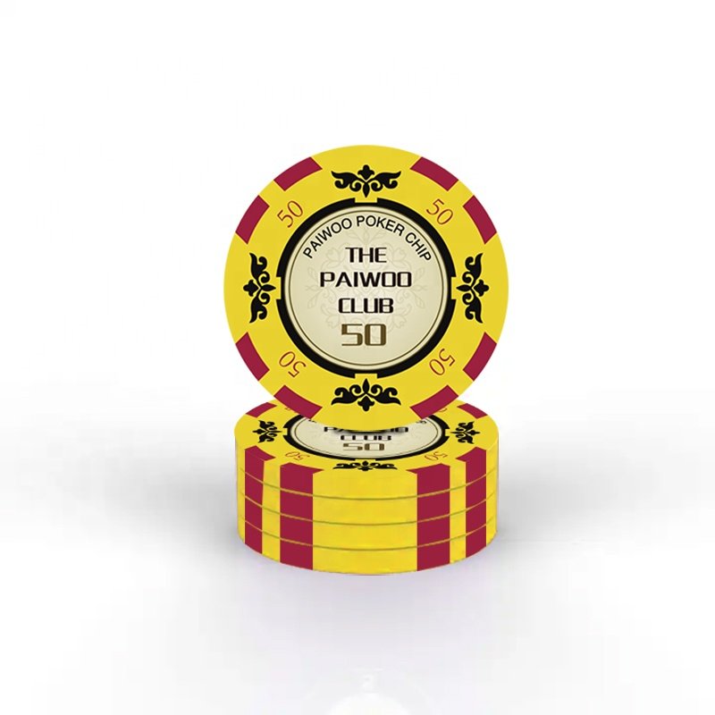 High Quality Professional Monte Carlo Style Ceramic Poker Chips 39mm Diameter 10g Weight Custom Logo
