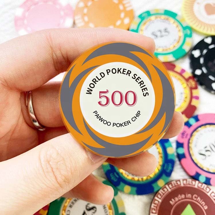 High Quality Professional Monte Carlo Style Ceramic Poker Chips 39mm Diameter 10g Weight Custom Logo