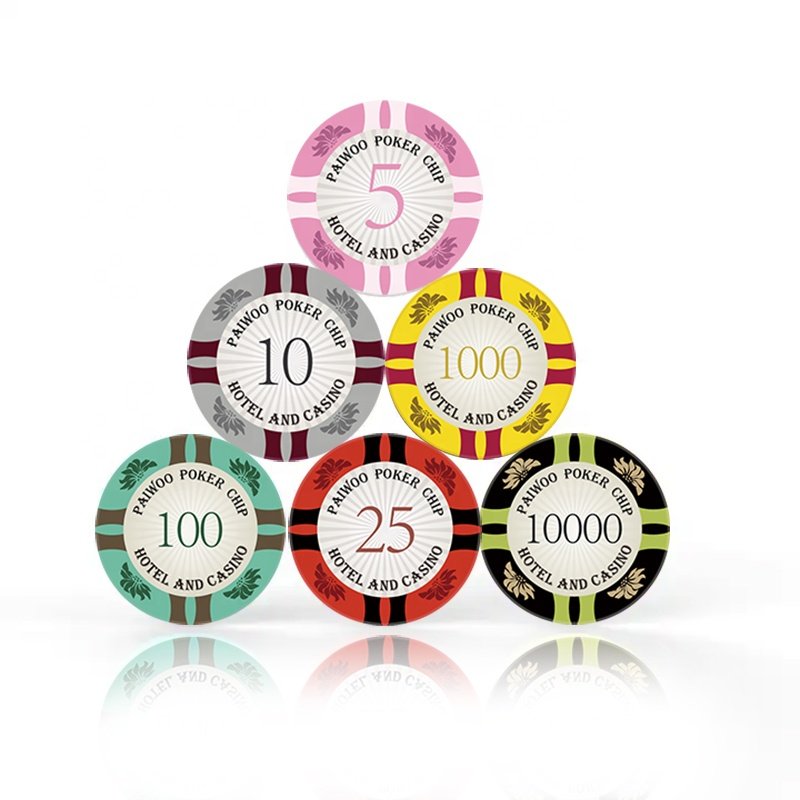 High Quality Professional Monte Carlo Style Ceramic Poker Chips 39mm Diameter 10g Weight Custom Logo