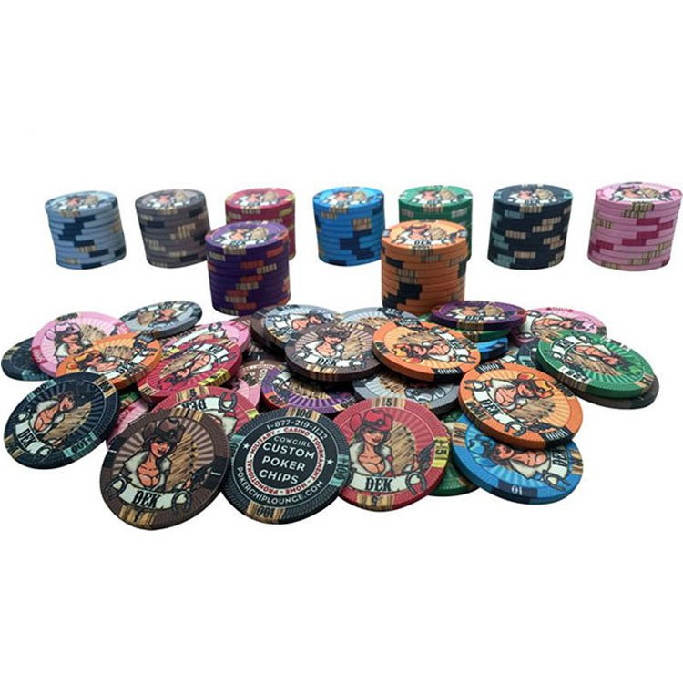 Professional High Quality Custom Logo Ceramic Poker Chips For Casino Gambling