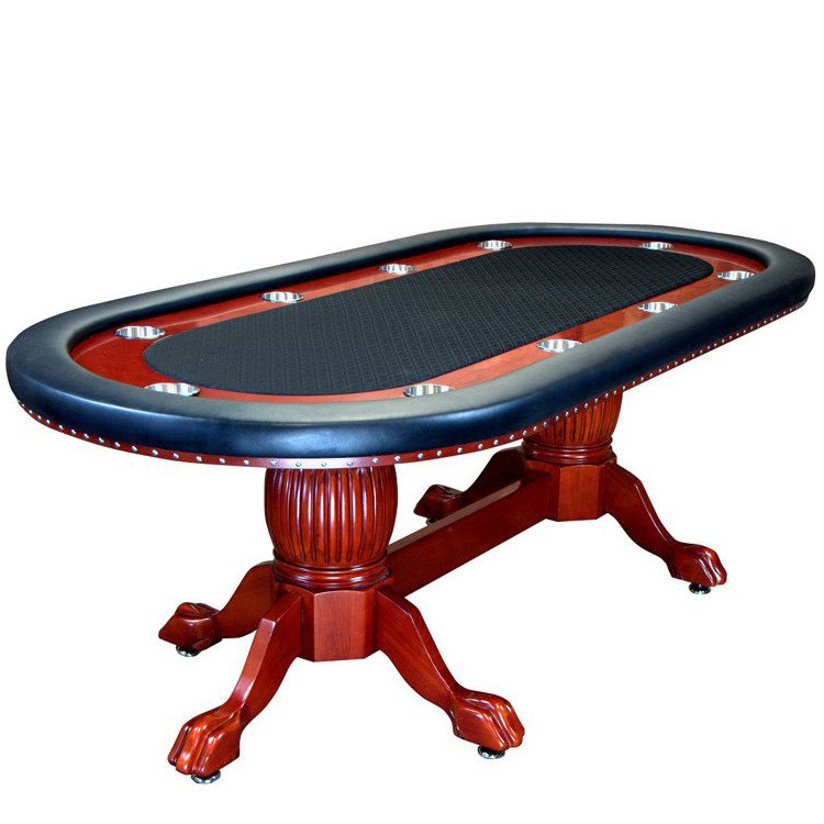 Deluxe Real Wooden Gambling Casino Poker Tables with Roulette Wheel