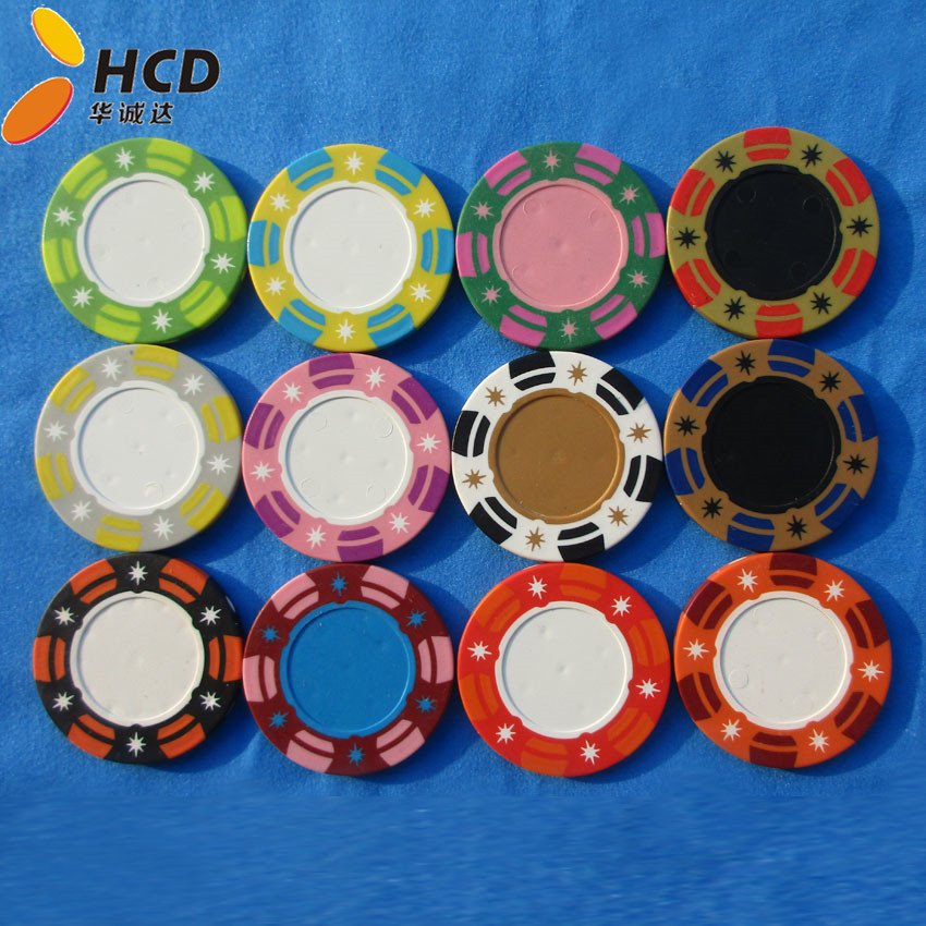 14g Monte Carlo Clay Poker Chip With Gold Sticker 3 colorsPromotional Gambling Poker Chip
