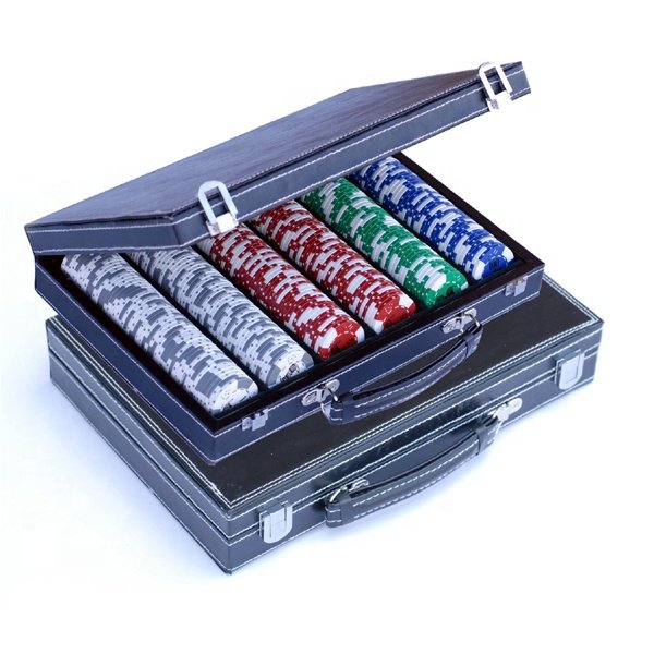 Luxury pu leather box two deck playing cards poker game set