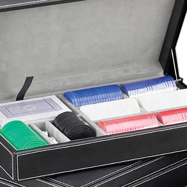 Luxury pu leather box two deck playing cards poker game set