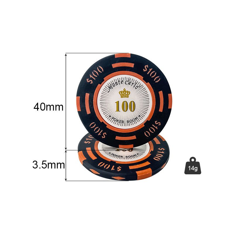 40mm Clay Poker Chips Professional Casino Gambling Game Custom Logo for Card Board Game 14g