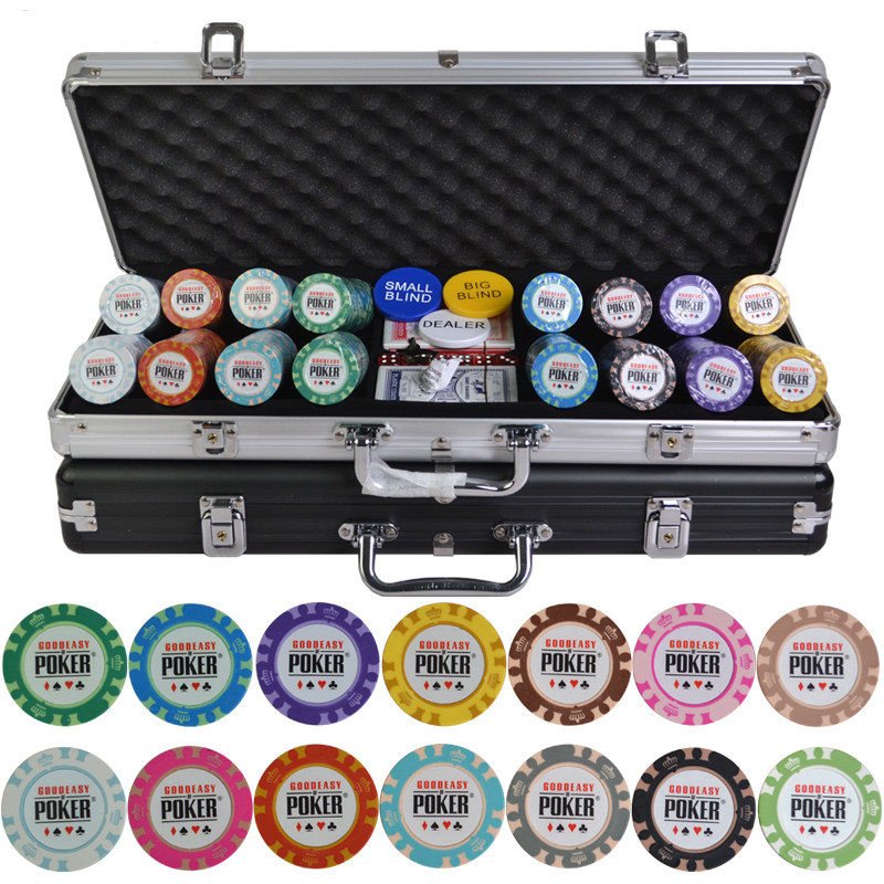 400pcs/set 14g Casino Poker Chips Sets,Colorful Clay Chips Texas Hold'em Chips Sets + Metal Box