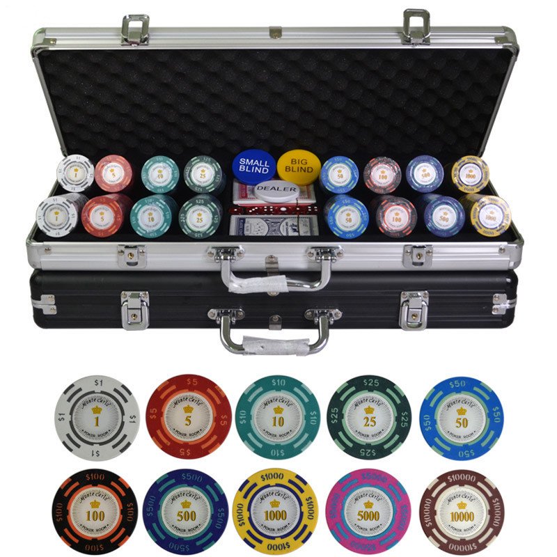 400pcs/set 14g Casino Poker Chips Sets,Colorful Clay Chips Texas Hold'em Chips Sets + Metal Box
