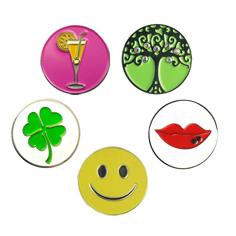 metal crystal magnetic golf ball markers customized golf glove golf ball marker