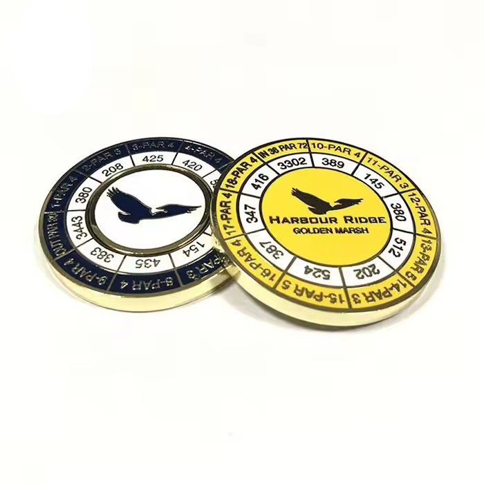 Magnetic golf ball marker poker clips enamel golf metal ball markers golf coins
