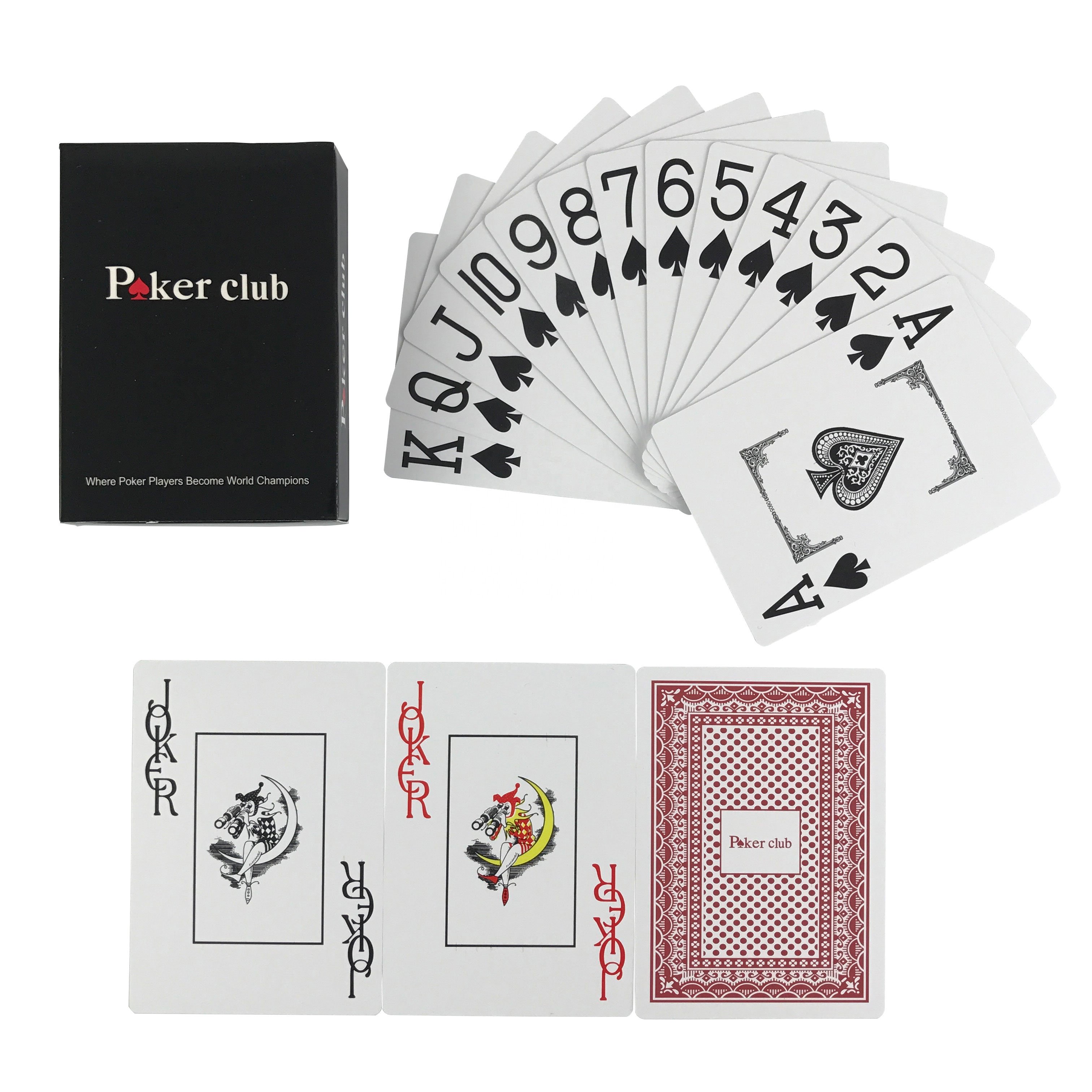 6.3*8.8cm Wholesale Cheap Blue & Red Color Texas Hold'em Plastic Playing Poker Card
