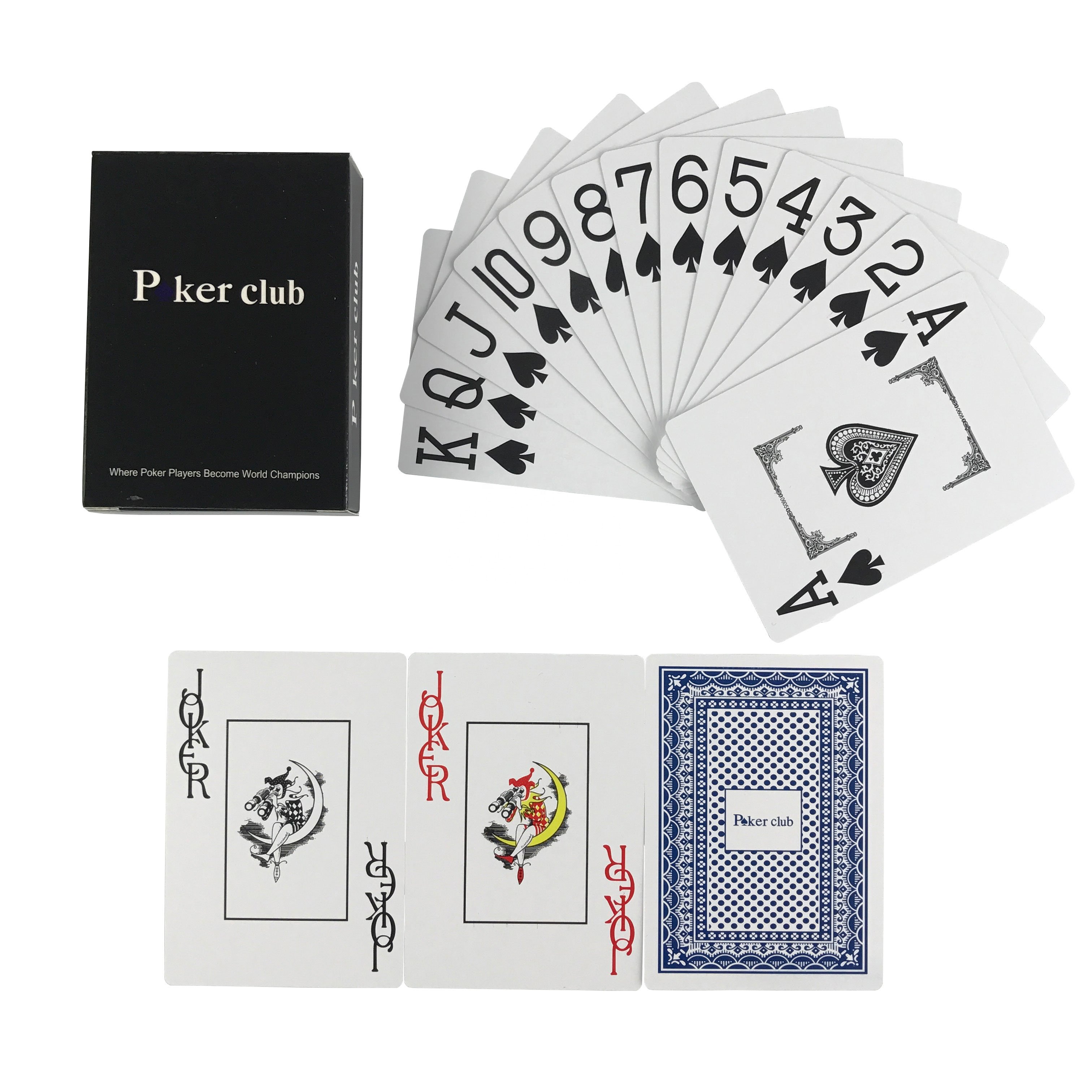 6.3*8.8cm Wholesale Cheap Blue & Red Color Texas Hold'em Plastic Playing Poker Card