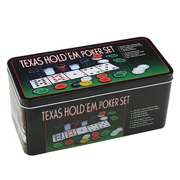 200 pcs Poker Chip Set with Iron Storage Box Hot Selling Cheap 4g PP Texas Chips With Mat, Cards, Dealer Buttons and Instruction