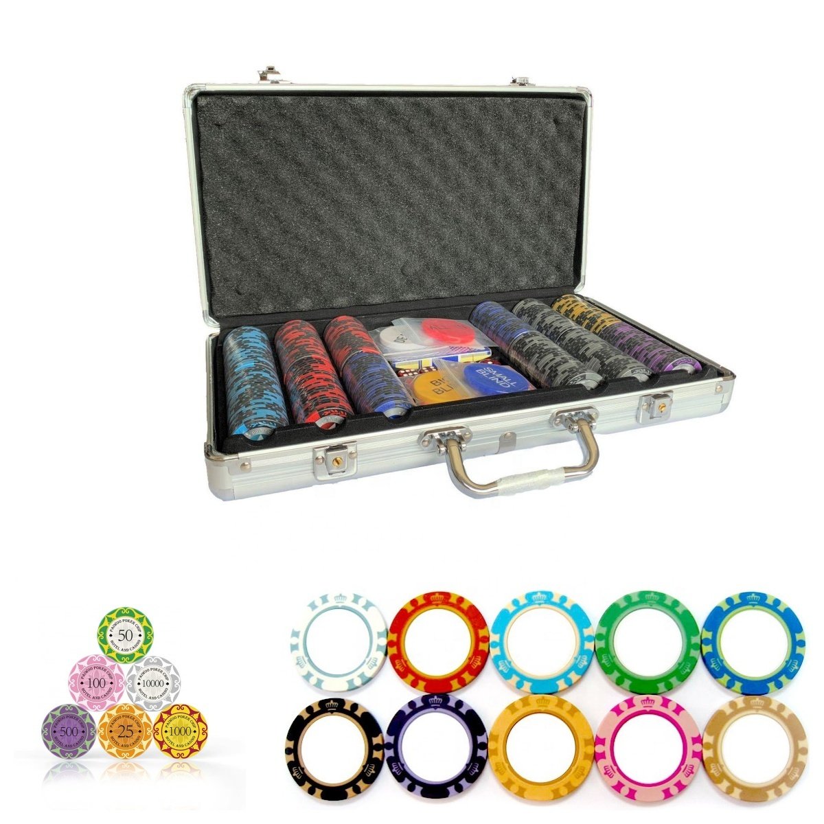 Casino-Grade 300pcs Tournament-Quality Ceramic Poker Chips Set for Players