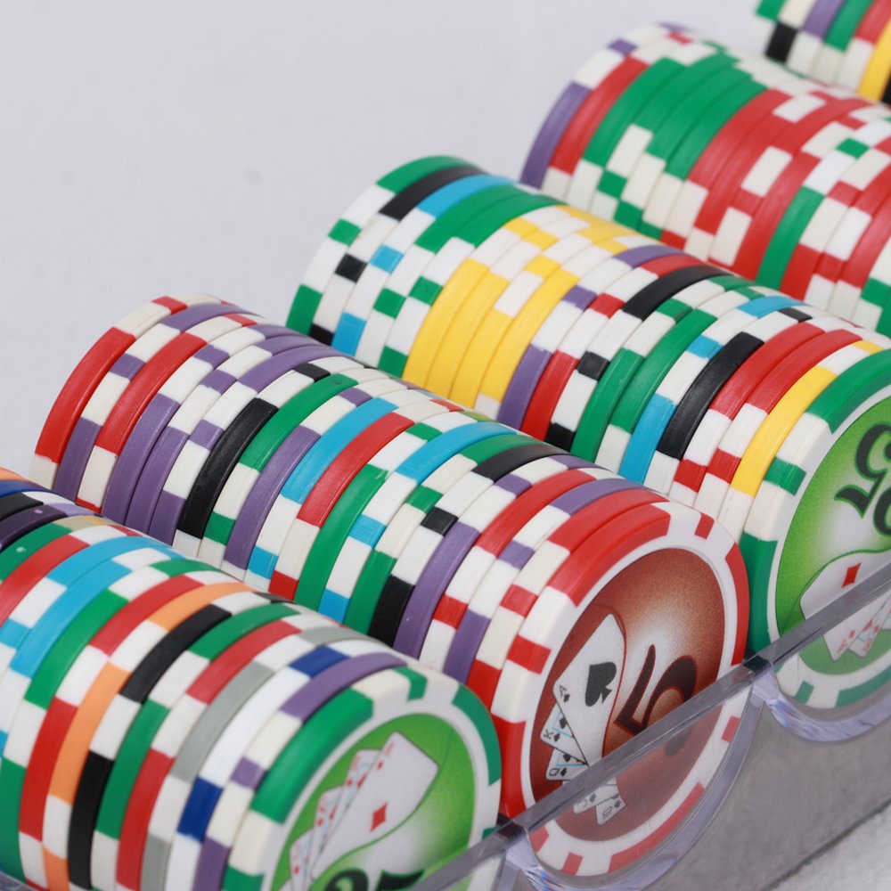 Customized Personalized Abs Composite+Metal Poker Chip Professional Poker Chips Machine Set
