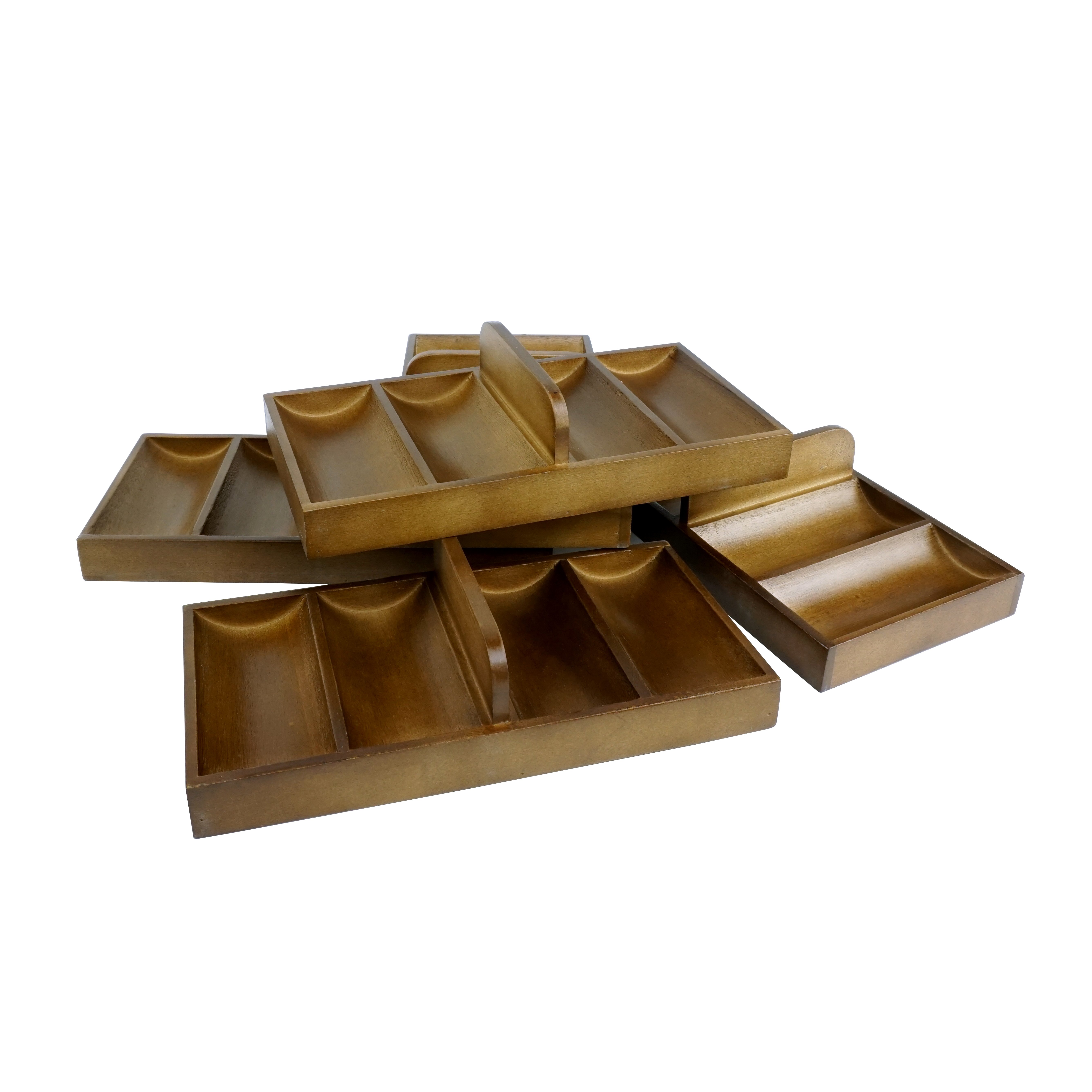 High quality 300pcs premium wooden case box with 5 chips tray for 39/40mm poker chips Without Poker chips
