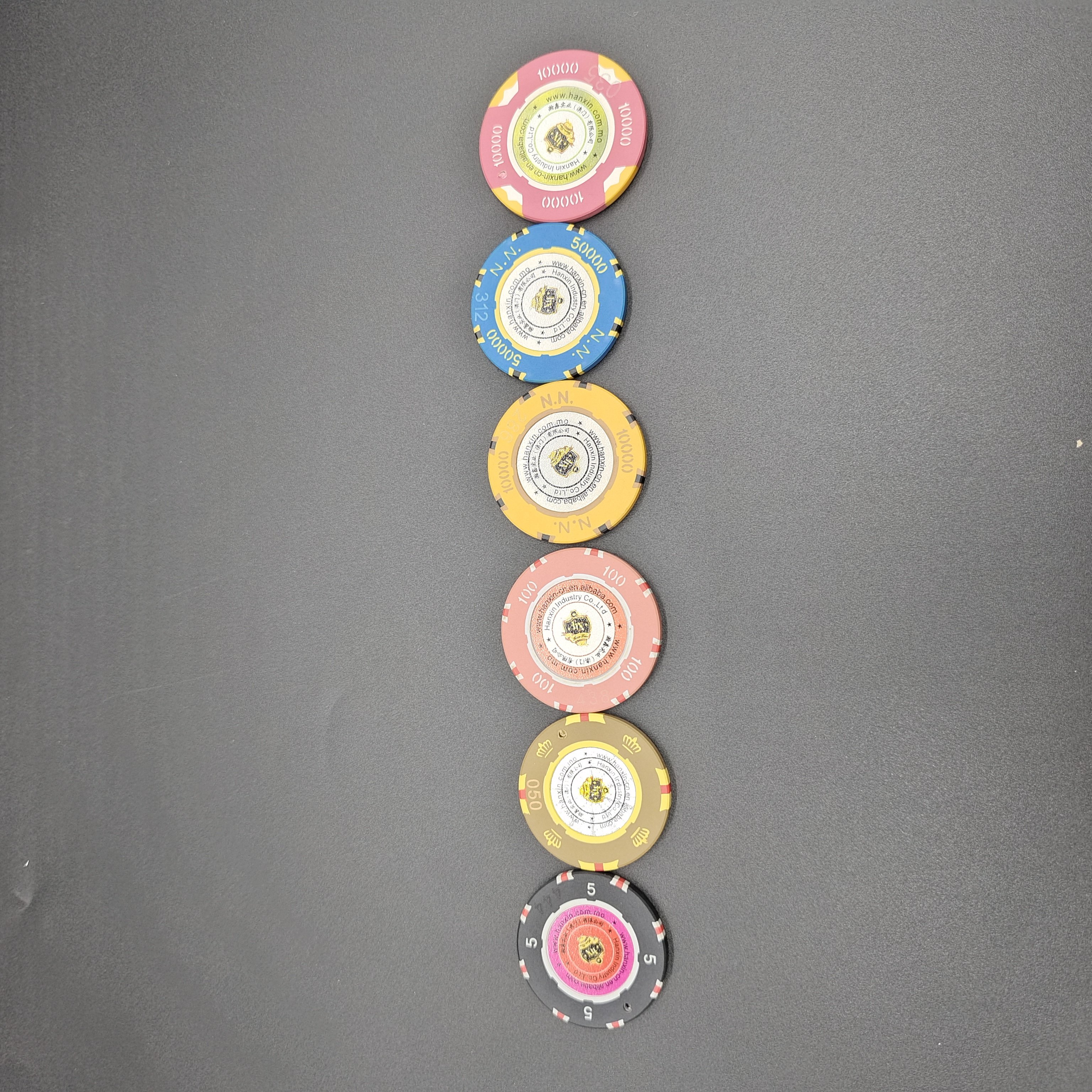 Custom Metal Single Printable Oversized European Canada Square Solid Colored Poker Chips