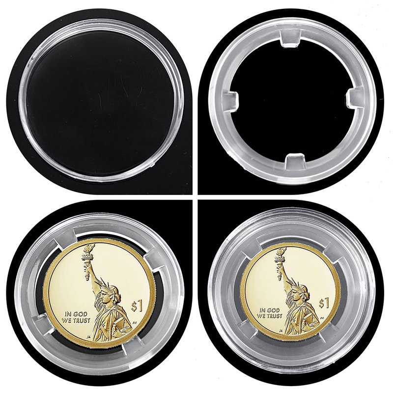 Custom Plastic Clear Acrylic Coin Capsules Holders 21mm 22mm 26mm 25mm 31mm35mm 39mm 40mm 46mm