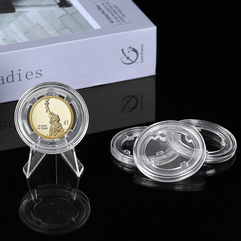 Custom Plastic Clear Acrylic Coin Capsules Holders 21mm 22mm 26mm 25mm 31mm35mm 39mm 40mm 46mm