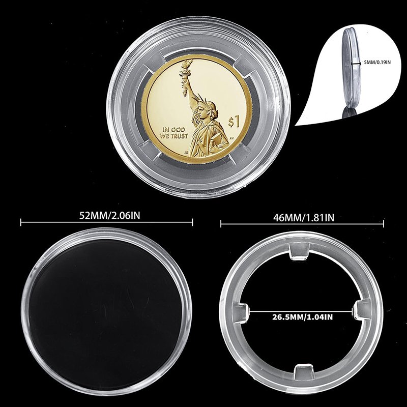 Custom Plastic Clear Acrylic Coin Capsules Holders 21mm 22mm 26mm 25mm 31mm35mm 39mm 40mm 46mm
