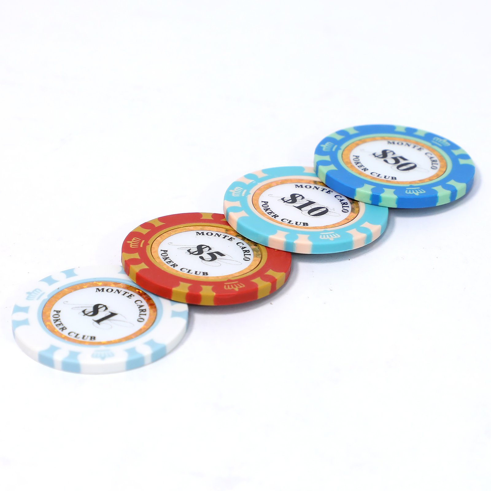 Hot Sale Custom Made Poker Chips with Coin Inlay Clay Monte Carlo Poker Casino Chips 40mm Manufacturing Wholesale In Stock