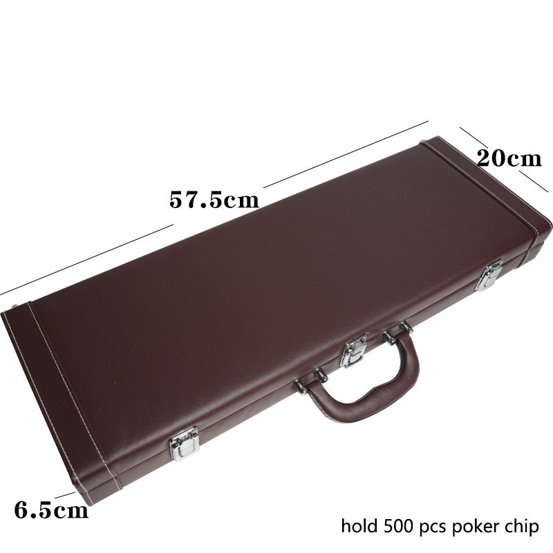 High Quality 200PCS PU Leather Chips Suitcase/Box Container Chip Case/Box Poker Chips Set
