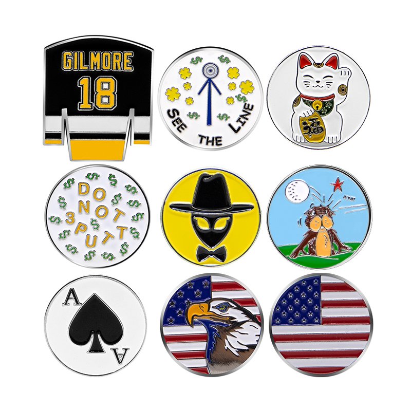 Fast Delivery Custom Golf Ball Marker Magnetic Wholesale Golf Ball Marker With Magnetic Poker Chip