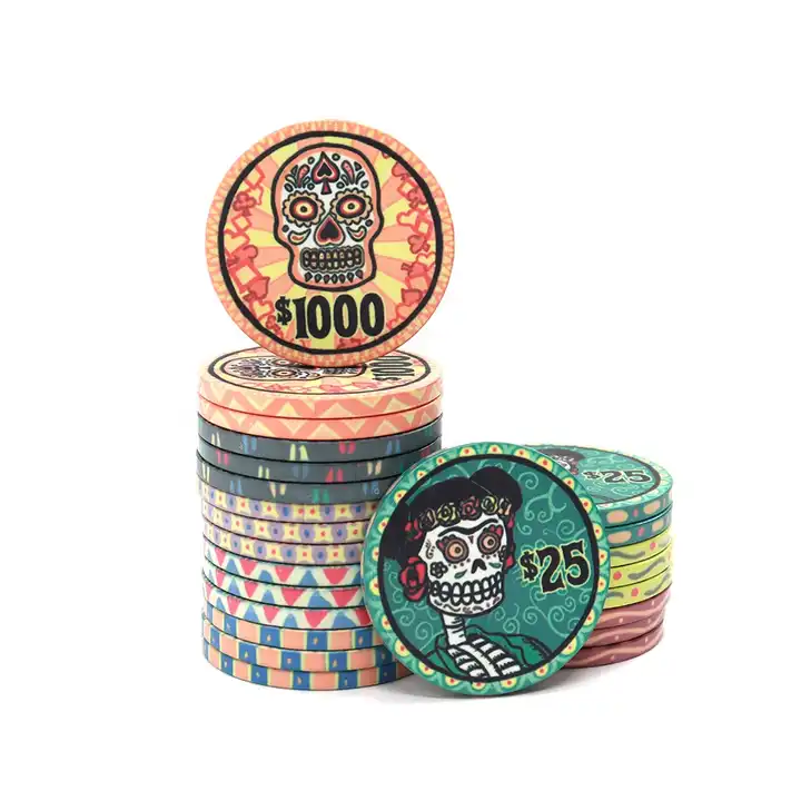 ceramic poker chips dia de muertos 10g 39mm make high quality multi size are available from manufacutres