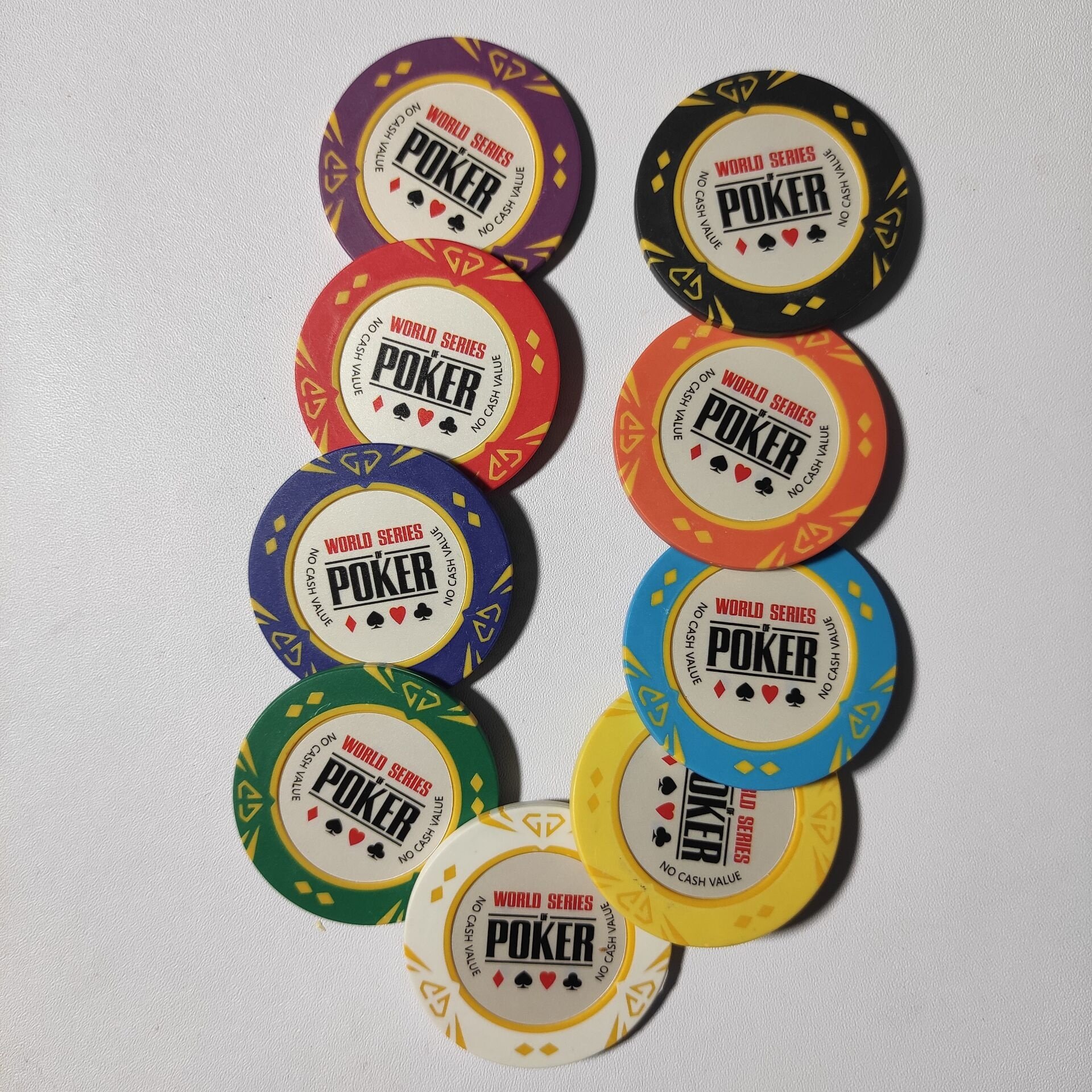 New arrival no value clay poker chip with metal inlay Wholesale
