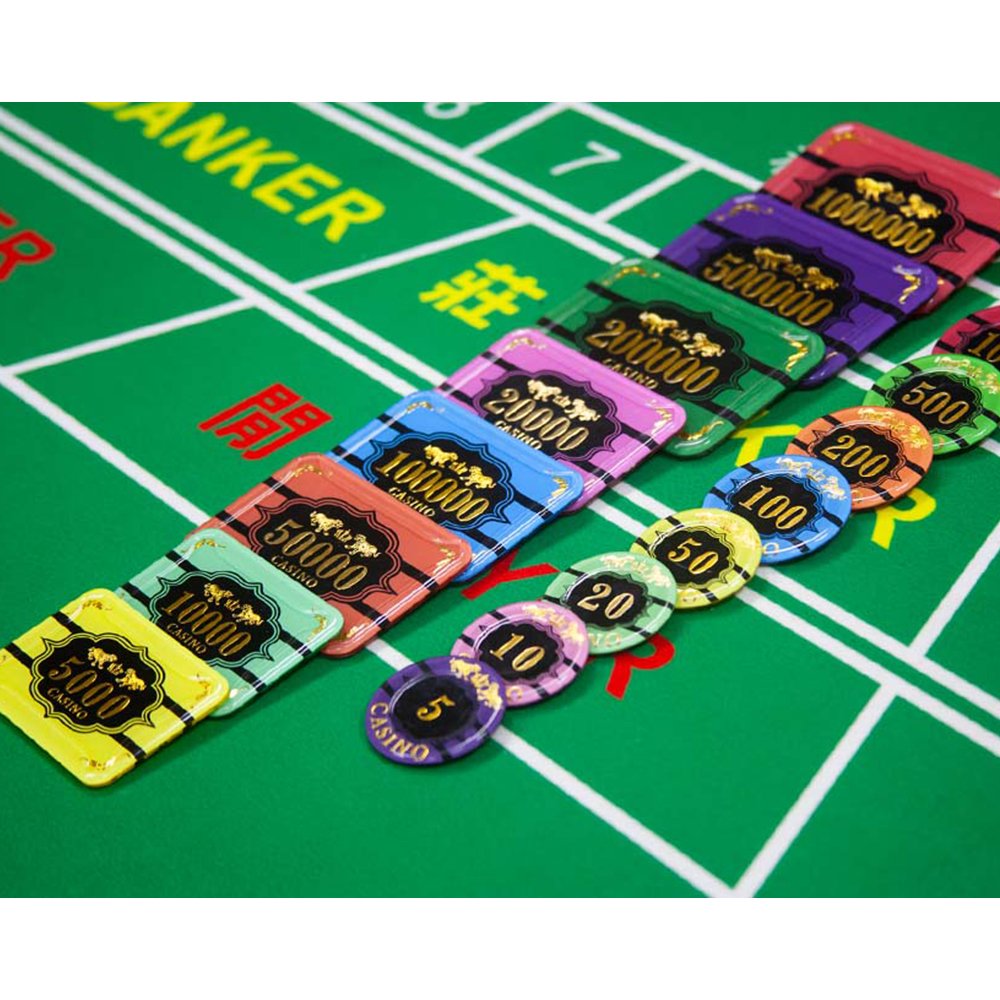 Custom Poker Chips 40mm 43mm 45mm Acrylic two-layer bronzing tiger code Poker Chip set