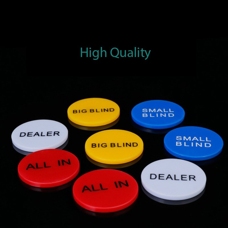 wholesale Big Blind All In Dealer puck Buttons Professional Casino Texas Hold'em plastic acrylic token coin poker chips set