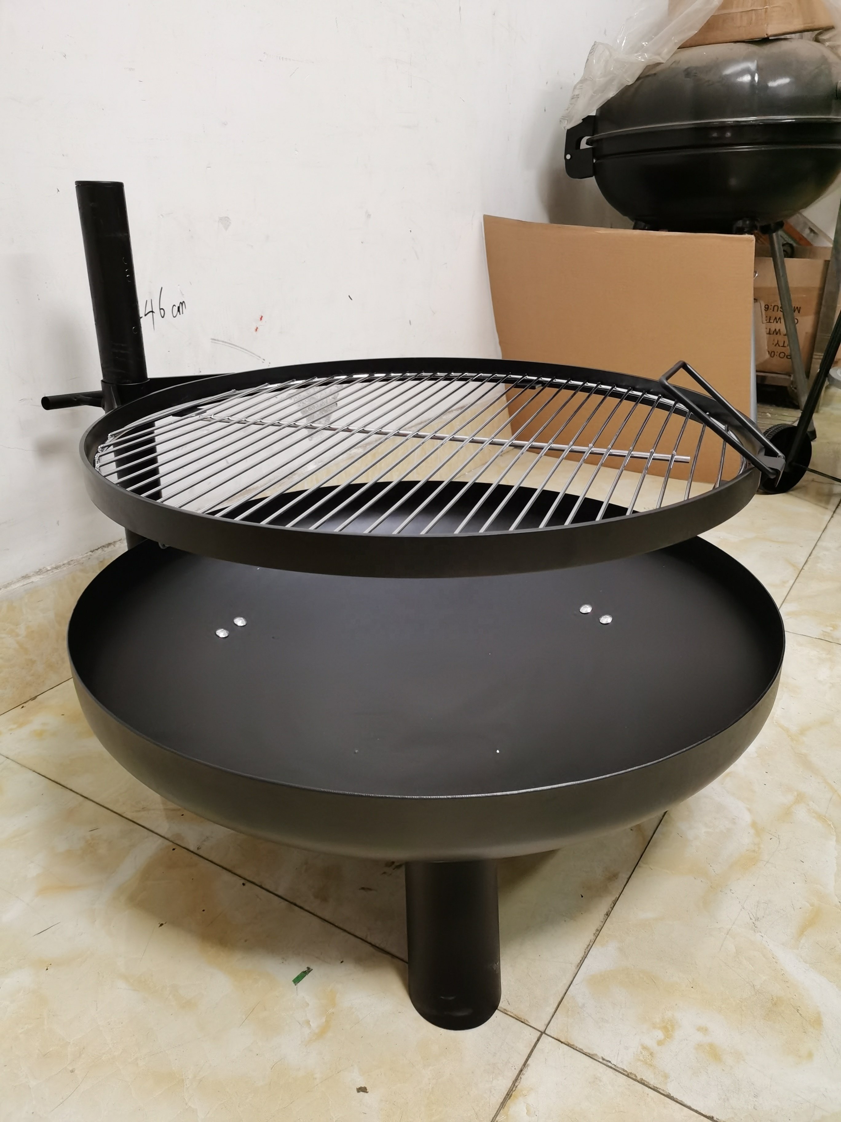 New design outdoor 70cm cooking grid fire pit wood burning fire bowl