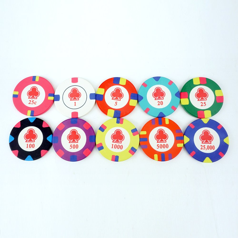 39mm 10 grams Flower Ceramic Poker Chips Set In China With Value and Various Colors For Choose Factory Wholesale