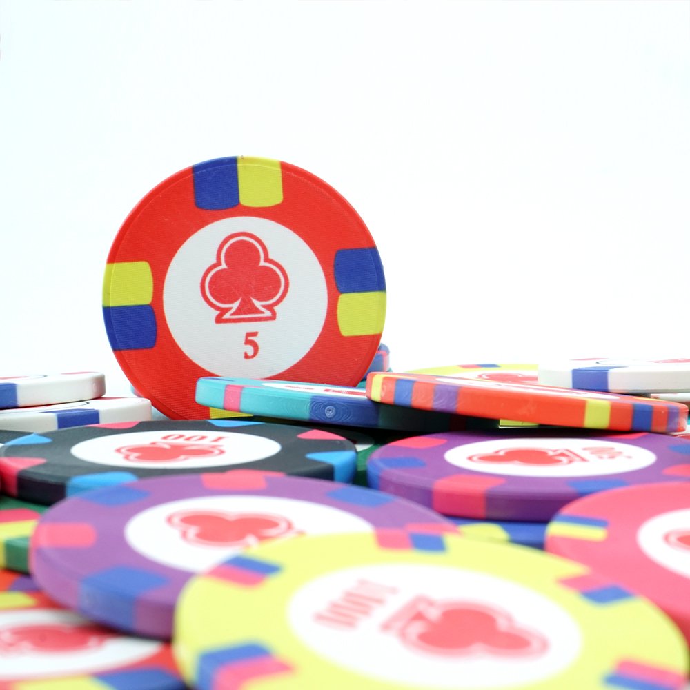 39mm 10 grams Flower Ceramic Poker Chips Set In China With Value and Various Colors For Choose Factory Wholesale