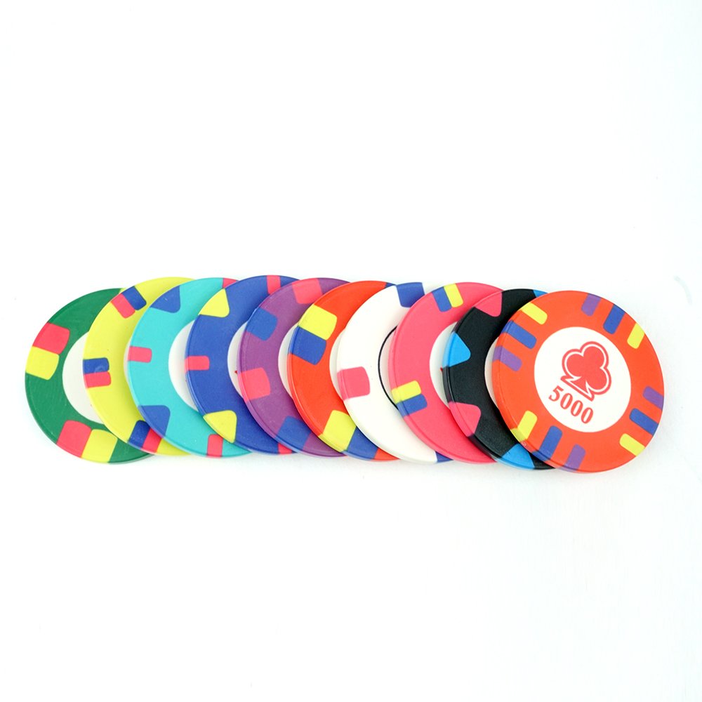 39mm 10 grams Flower Ceramic Poker Chips Set In China With Value and Various Colors For Choose Factory Wholesale