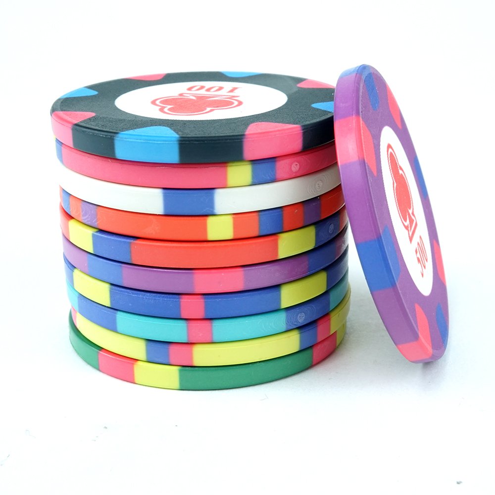 39mm 10 grams Flower Ceramic Poker Chips Set In China With Value and Various Colors For Choose Factory Wholesale